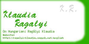klaudia ragalyi business card