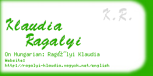 klaudia ragalyi business card